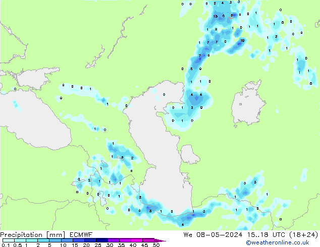 precipitação ECMWF Qua 08.05.2024 18 UTC