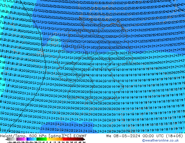 Z500/Rain (+SLP)/Z850 ECMWF 星期三 08.05.2024 00 UTC