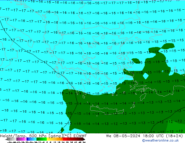 Z500/Rain (+SLP)/Z850 ECMWF We 08.05.2024 18 UTC