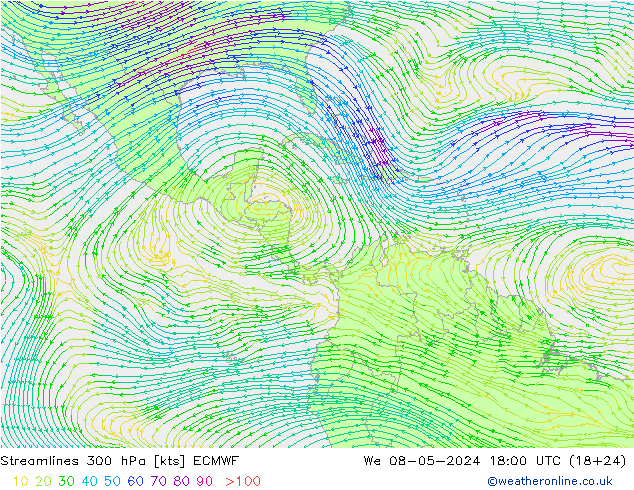 ветер 300 гПа ECMWF ср 08.05.2024 18 UTC