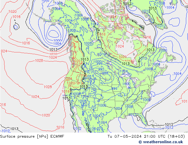 Presión superficial ECMWF mar 07.05.2024 21 UTC