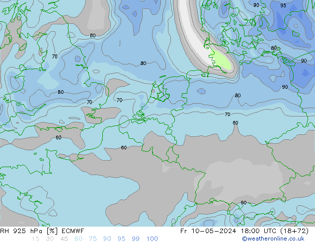 RH 925 hPa ECMWF Fr 10.05.2024 18 UTC