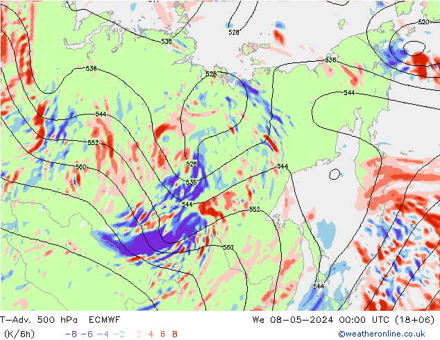 T-Adv. 500 hPa ECMWF mié 08.05.2024 00 UTC