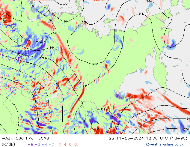 T-Adv. 500 hPa ECMWF Sáb 11.05.2024 12 UTC