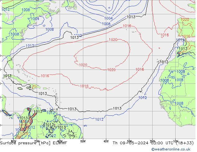 Yer basıncı ECMWF Per 09.05.2024 03 UTC
