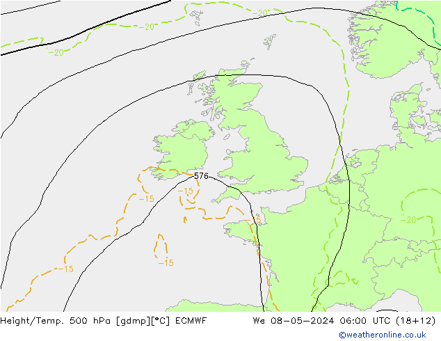 Height/Temp. 500 hPa ECMWF We 08.05.2024 06 UTC