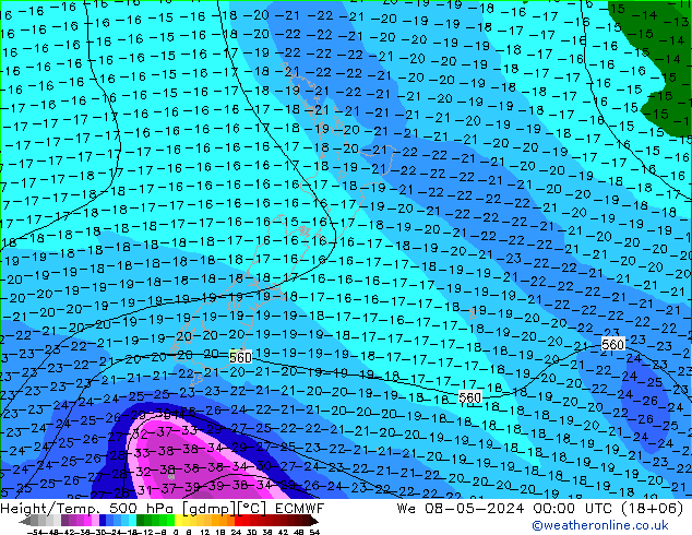 Z500/Rain (+SLP)/Z850 ECMWF We 08.05.2024 00 UTC