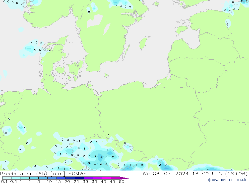 Z500/Rain (+SLP)/Z850 ECMWF Qua 08.05.2024 00 UTC