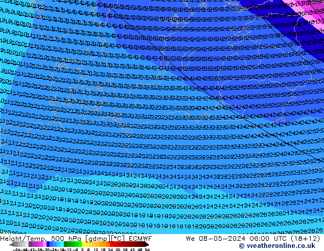 Z500/Regen(+SLP)/Z850 ECMWF wo 08.05.2024 06 UTC