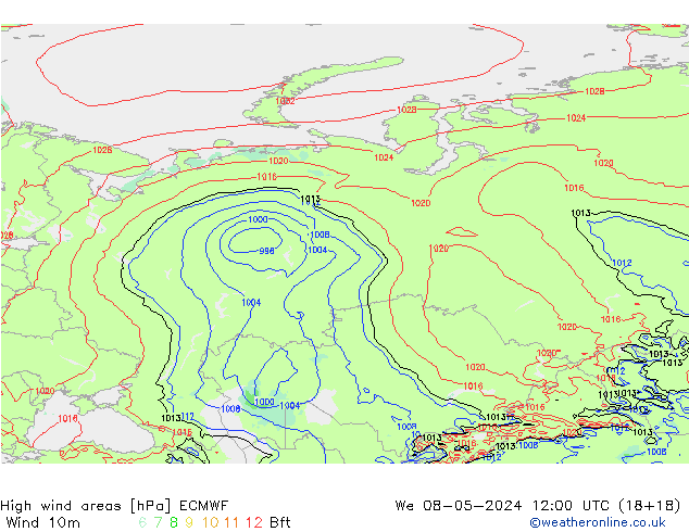 Windvelden ECMWF wo 08.05.2024 12 UTC