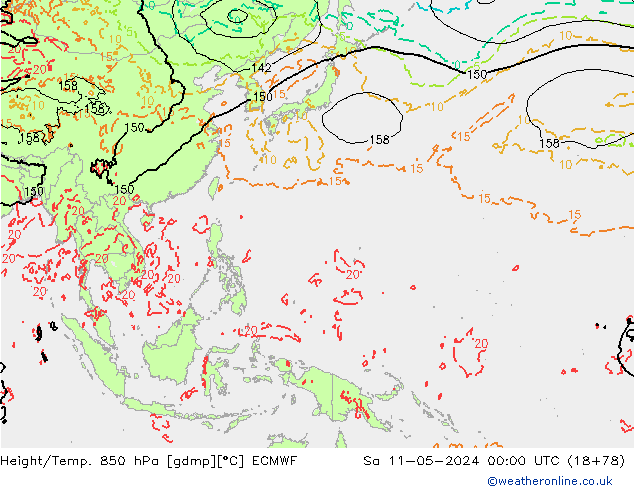 Z500/Rain (+SLP)/Z850 ECMWF  11.05.2024 00 UTC