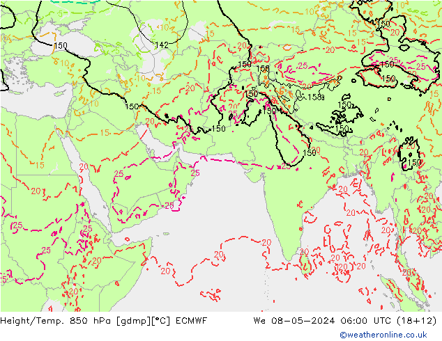 Z500/Rain (+SLP)/Z850 ECMWF Mi 08.05.2024 06 UTC