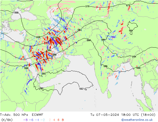 T-Adv. 500 hPa ECMWF Di 07.05.2024 18 UTC