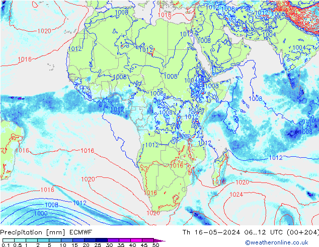 Precipitación ECMWF jue 16.05.2024 12 UTC