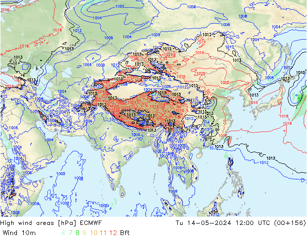 Windvelden ECMWF di 14.05.2024 12 UTC