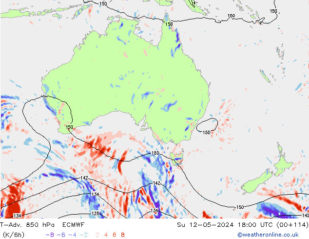 T-Adv. 850 hPa ECMWF Su 12.05.2024 18 UTC