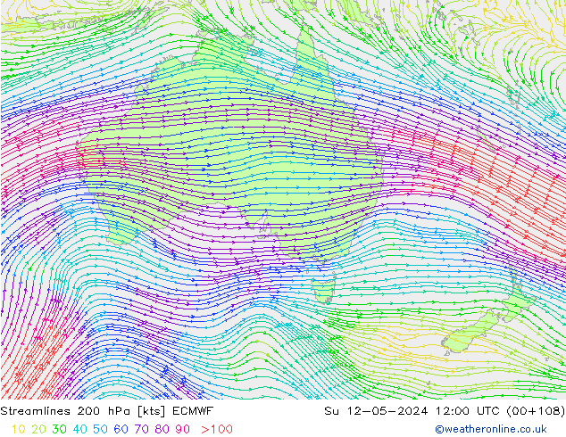 ветер 200 гПа ECMWF Вс 12.05.2024 12 UTC