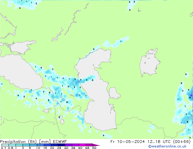 Yağış (6h) ECMWF Cu 10.05.2024 18 UTC