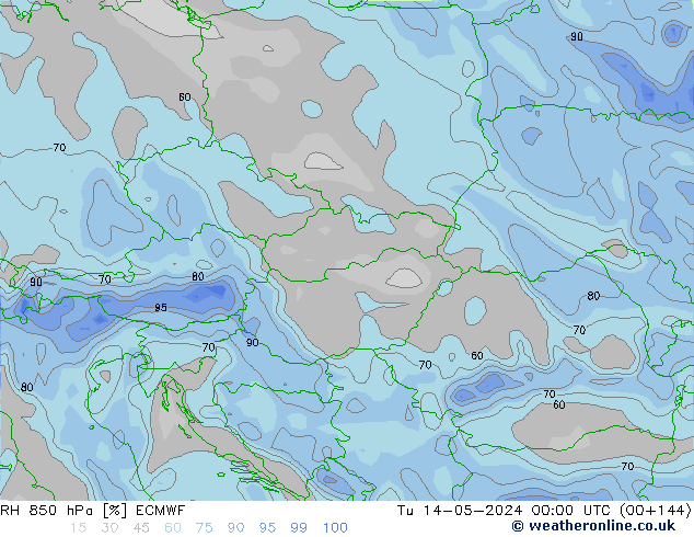 850 hPa Nispi Nem ECMWF Sa 14.05.2024 00 UTC