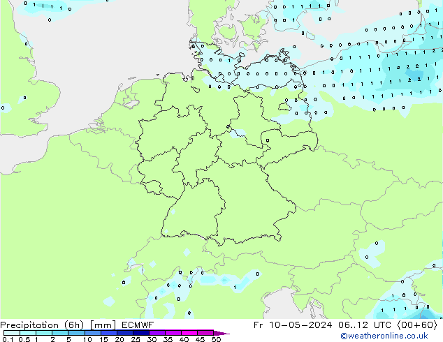 Z500/Rain (+SLP)/Z850 ECMWF Pá 10.05.2024 12 UTC