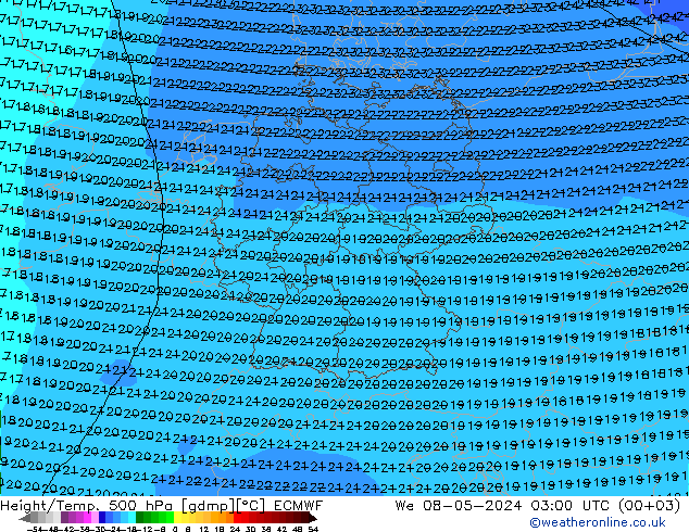 Height/Temp. 500 hPa ECMWF We 08.05.2024 03 UTC