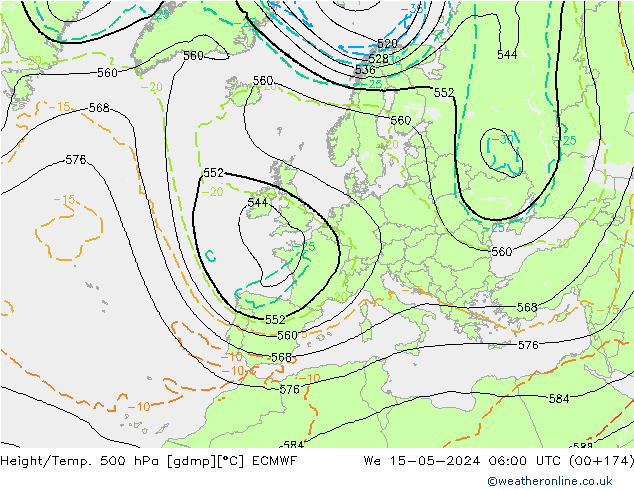 Z500/Rain (+SLP)/Z850 ECMWF We 15.05.2024 06 UTC