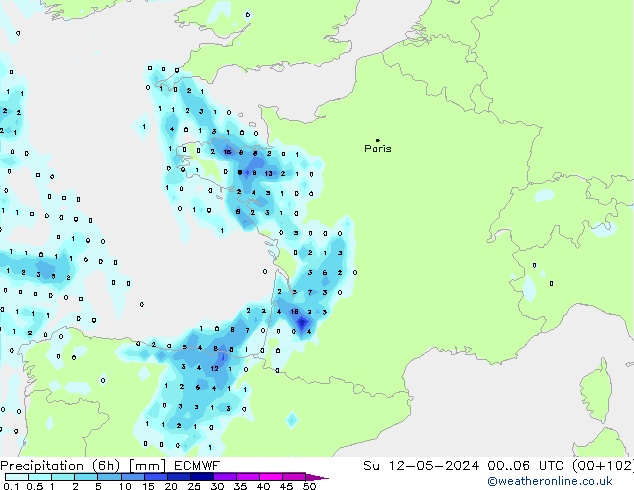 Z500/Rain (+SLP)/Z850 ECMWF dom 12.05.2024 06 UTC