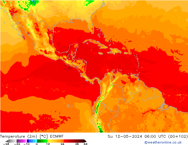 Temperaturkarte (2m) ECMWF So 12.05.2024 06 UTC