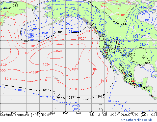 Surface pressure ECMWF Su 12.05.2024 06 UTC