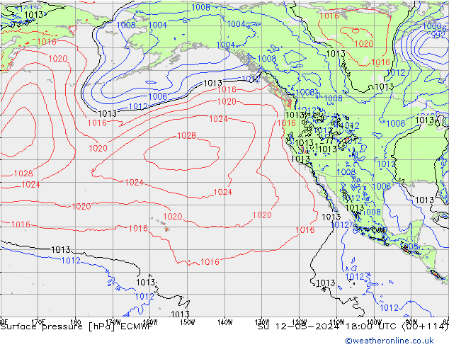 Yer basıncı ECMWF Paz 12.05.2024 18 UTC