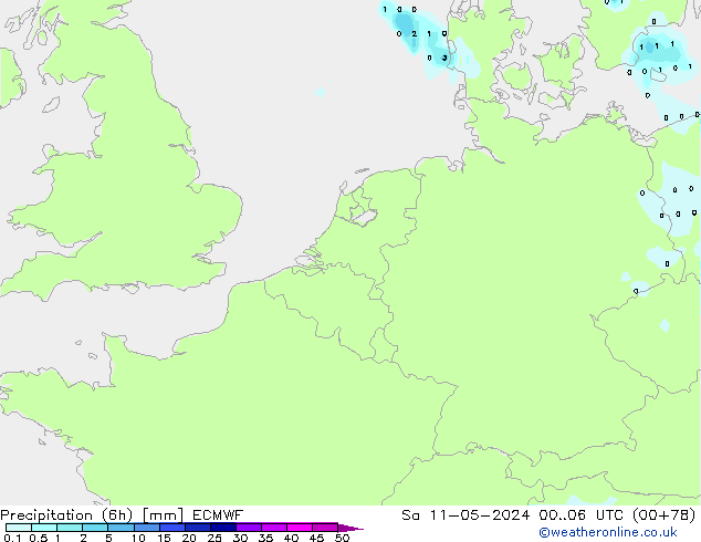 Precipitação (6h) ECMWF Sáb 11.05.2024 06 UTC