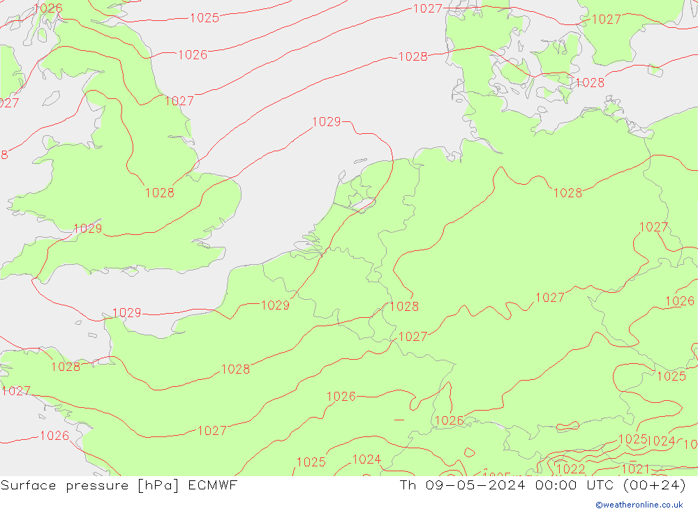 Bodendruck ECMWF Do 09.05.2024 00 UTC