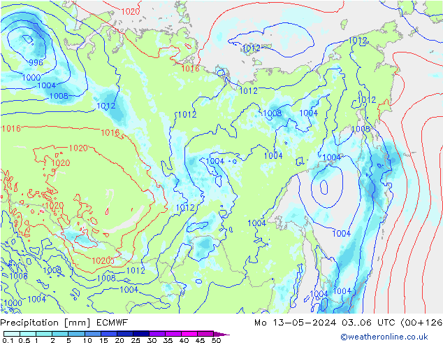 precipitação ECMWF Seg 13.05.2024 06 UTC