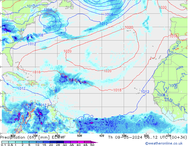 Z500/Regen(+SLP)/Z850 ECMWF do 09.05.2024 12 UTC