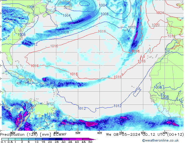 Precipitação (12h) ECMWF Qua 08.05.2024 12 UTC