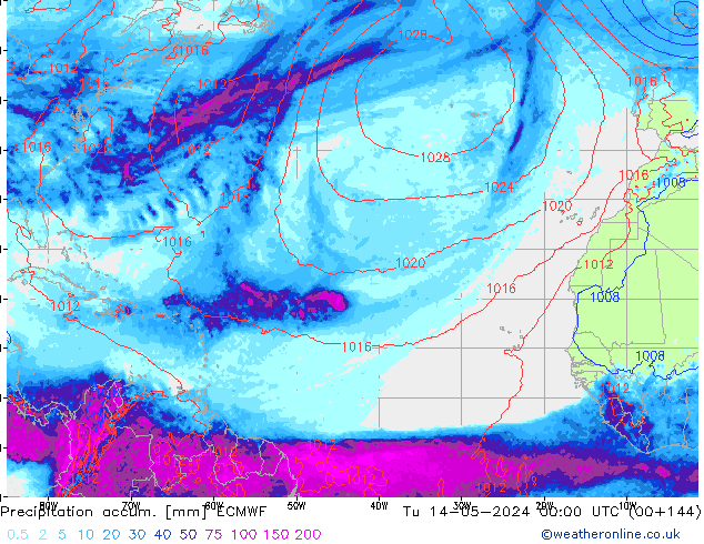 Totale neerslag ECMWF di 14.05.2024 00 UTC