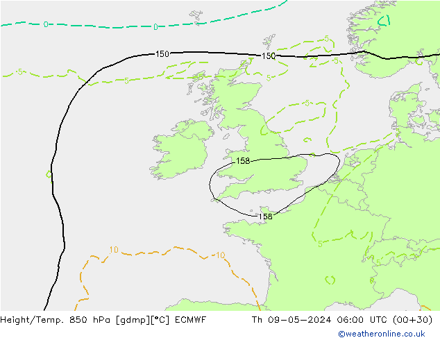 Z500/Rain (+SLP)/Z850 ECMWF Th 09.05.2024 06 UTC