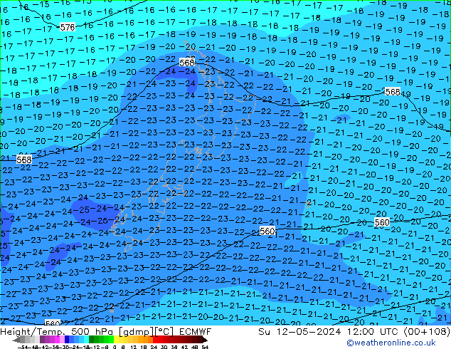 Z500/Rain (+SLP)/Z850 ECMWF dim 12.05.2024 12 UTC