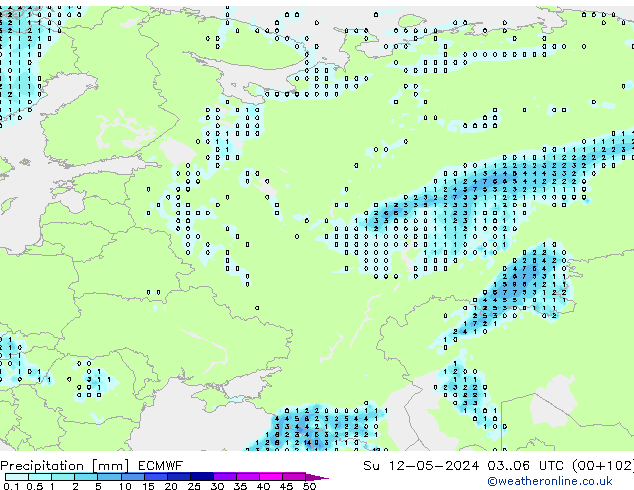 Precipitazione ECMWF dom 12.05.2024 06 UTC