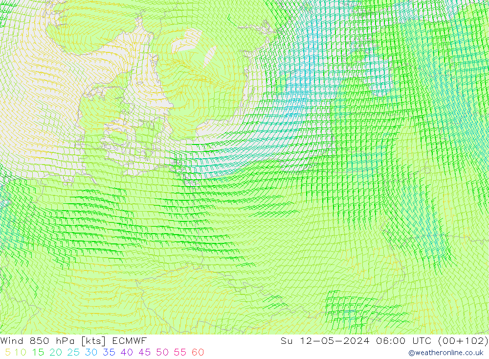 Wind 850 hPa ECMWF Ne 12.05.2024 06 UTC