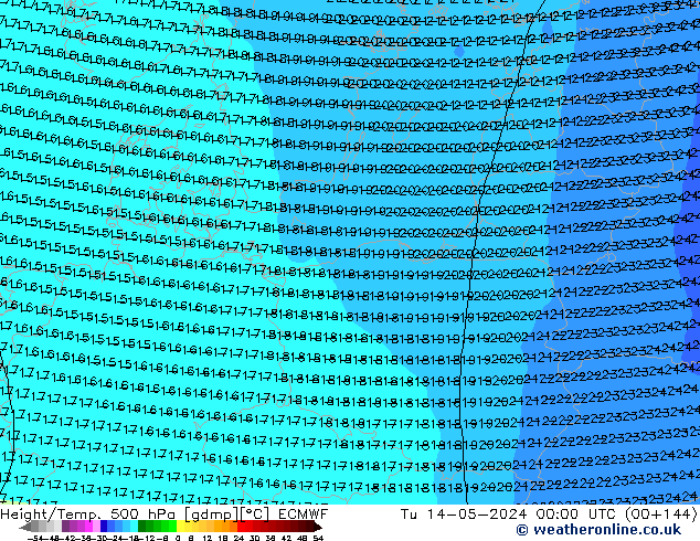 Z500/Rain (+SLP)/Z850 ECMWF mar 14.05.2024 00 UTC