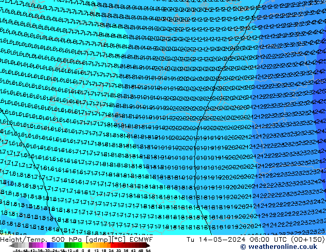 Z500/Rain (+SLP)/Z850 ECMWF mar 14.05.2024 06 UTC