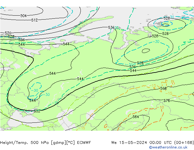 Height/Temp. 500 hPa ECMWF  15.05.2024 00 UTC