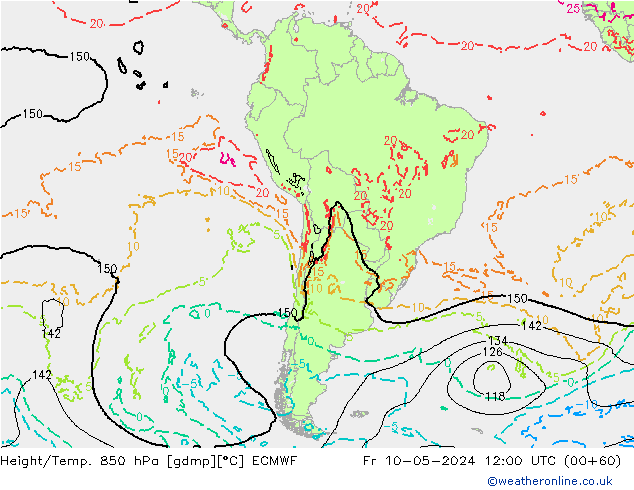 Z500/Rain (+SLP)/Z850 ECMWF vie 10.05.2024 12 UTC