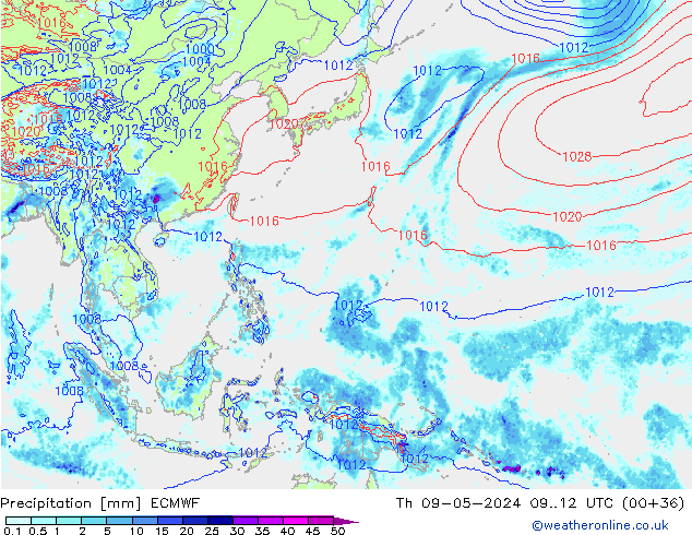 Precipitation ECMWF Th 09.05.2024 12 UTC