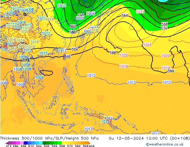 Thck 500-1000hPa ECMWF Su 12.05.2024 12 UTC