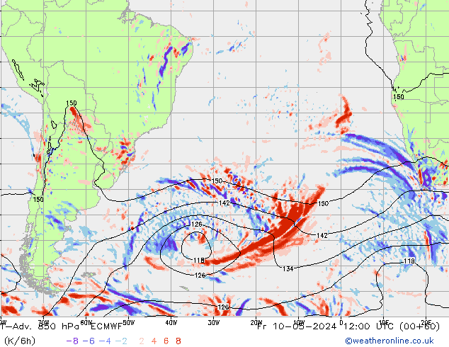 T-Adv. 850 hPa ECMWF  10.05.2024 12 UTC