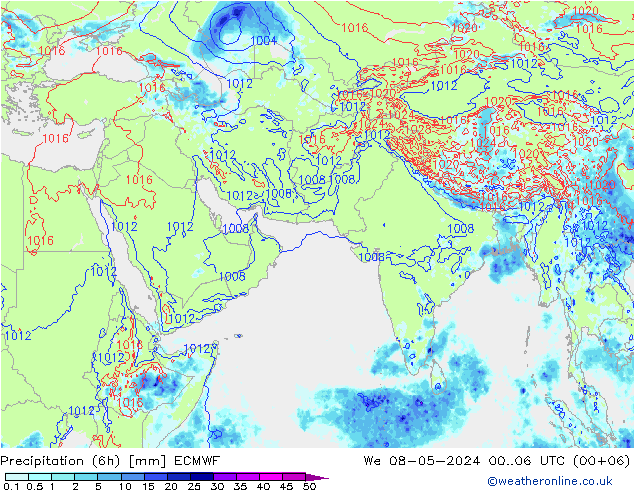 Z500/Rain (+SLP)/Z850 ECMWF 星期三 08.05.2024 06 UTC