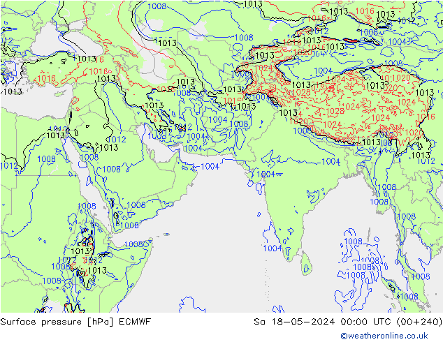 Surface pressure ECMWF Sa 18.05.2024 00 UTC