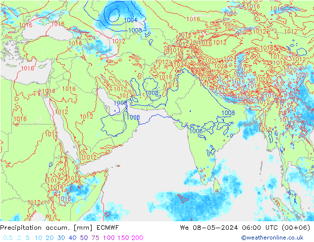 Precipitation accum. ECMWF  08.05.2024 06 UTC